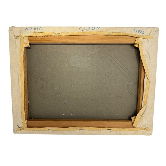 1970s Crewel Embroidery Canvas Basket Fruit Flowers Unframed Vintage Needlework - Picture 3 of 3